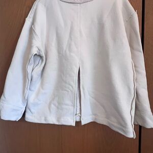 Free People White Long Sleeve Top